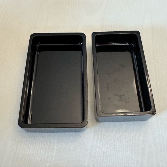 Vintage Black Lacquer Abalone Inlaid Lid Jewelry Trinket Box - Picture 11 of 15